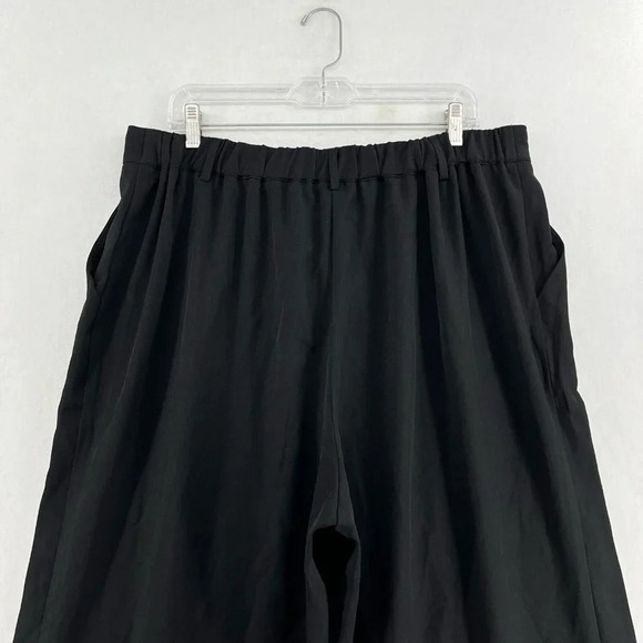 Cider Pants Women's Sz 1XL Black High-Rise Cropped Wide Leg Elastic Waist - Picture 8 of 13